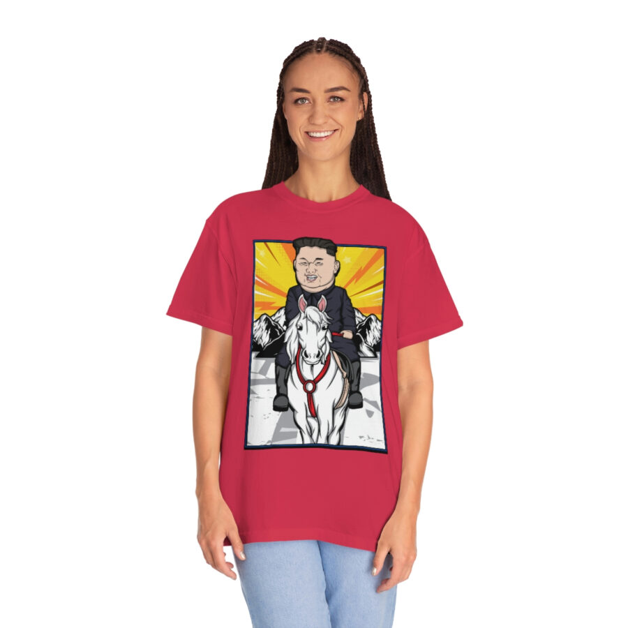 Kim Jung Un Riding White Horse T-Shirt - Image 3