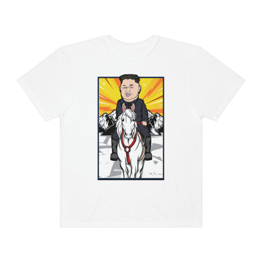 Kim Jung Un Riding White Horse T-Shirt - Image 4