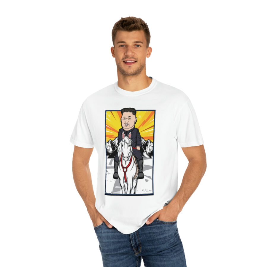 Kim Jung Un Riding White Horse T-Shirt - Image 5